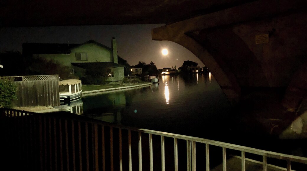 The moon from underneath one of the many Bridges