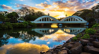 Haleiwa Bridge during beautiful Hawaiian Sunrise