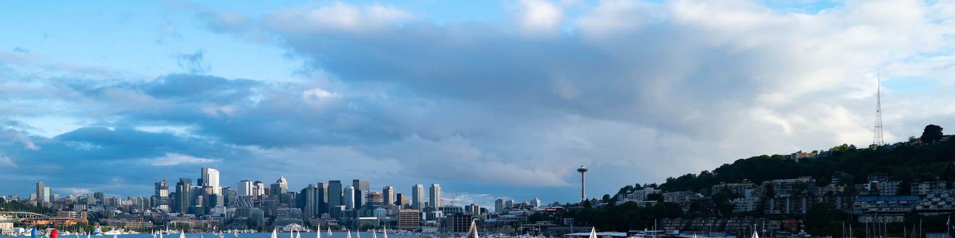 Sailboats on Lake Washington in Seattle
