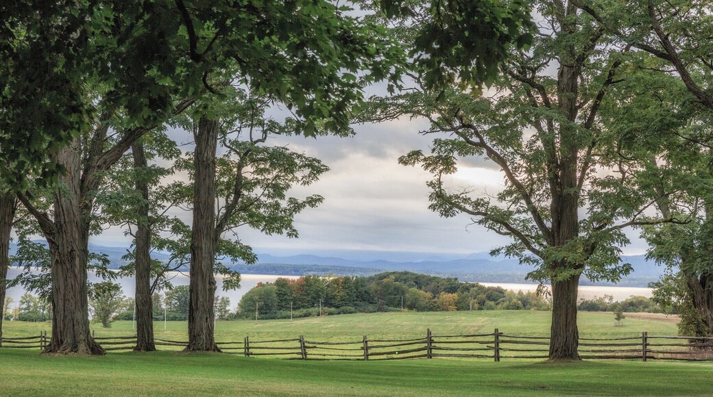 A view of Lake Champlain from a private location on Shelburne Farms.