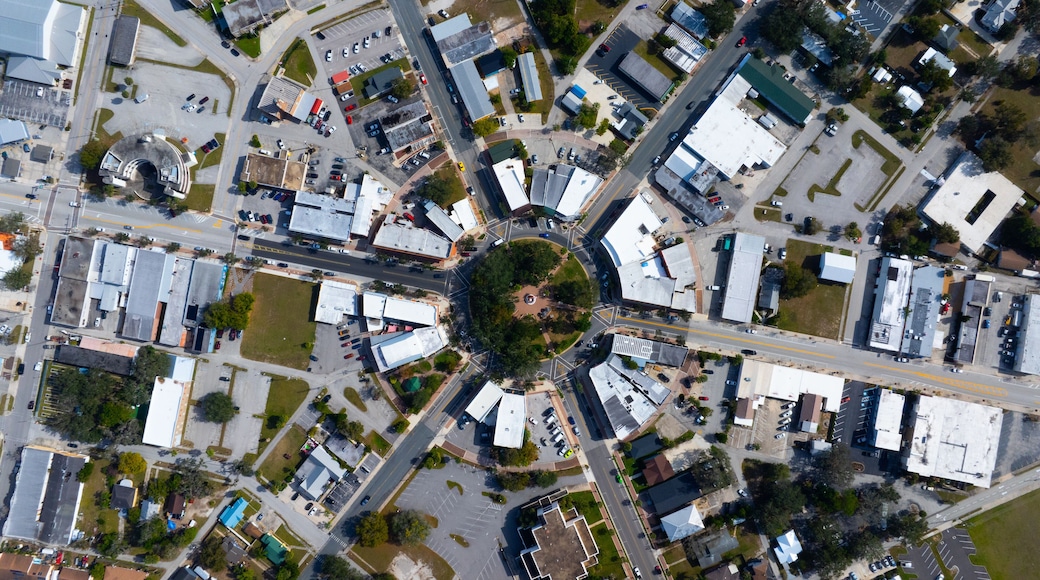 Aerial view of downtown Sebring, Florida, USA.