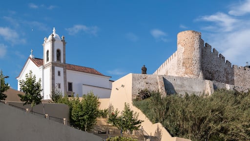 View of the ancient Sines medieval castle and church, located in Portugal.
