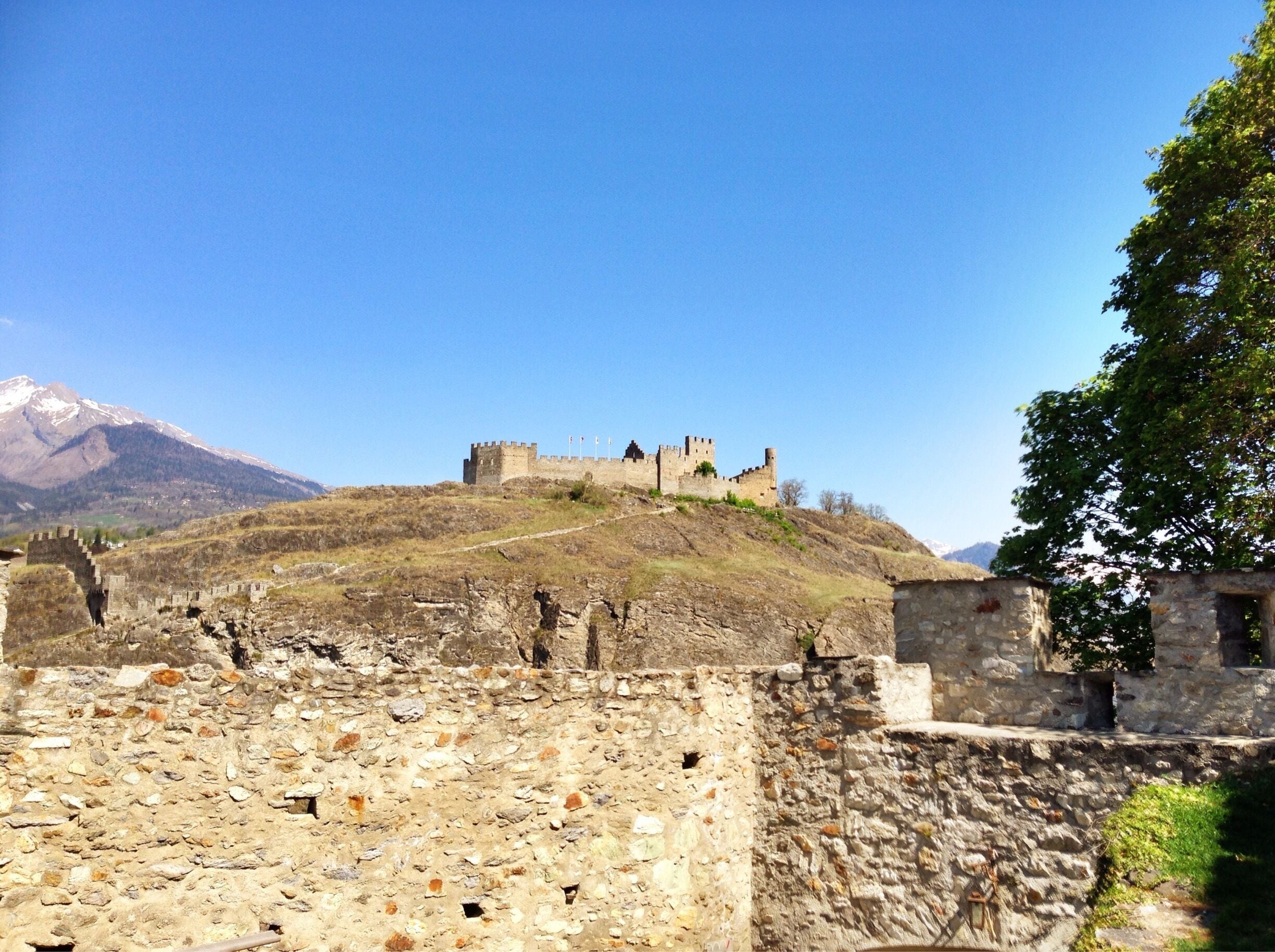 A nice little town with a hill top castle. 