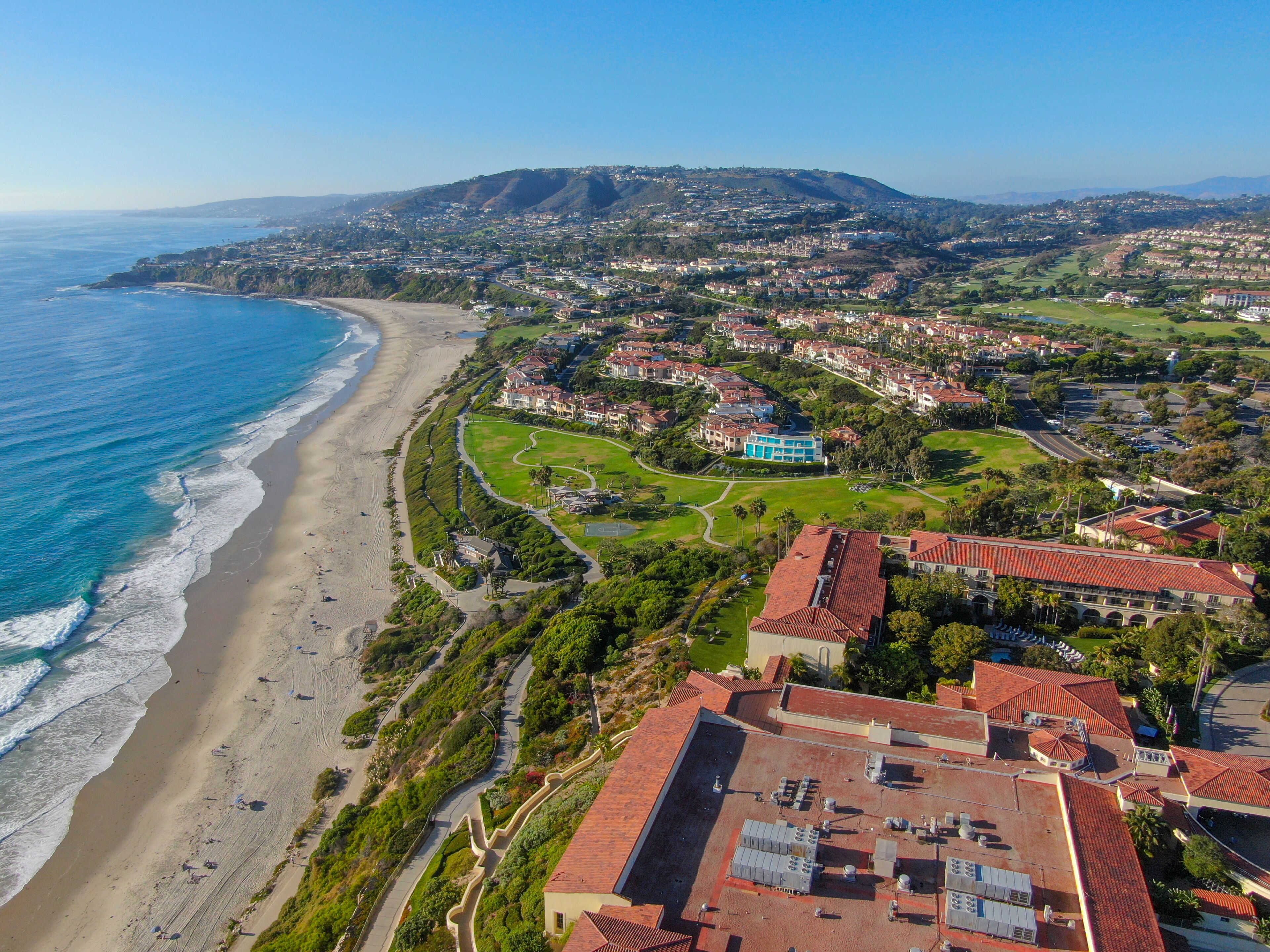 Aerial view of Monarch beach coastline