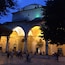The Gazi Husrev-beg Mosque in Sarajevo at dusk. It is a tranquil break from the hustle of the rest of Old Town.