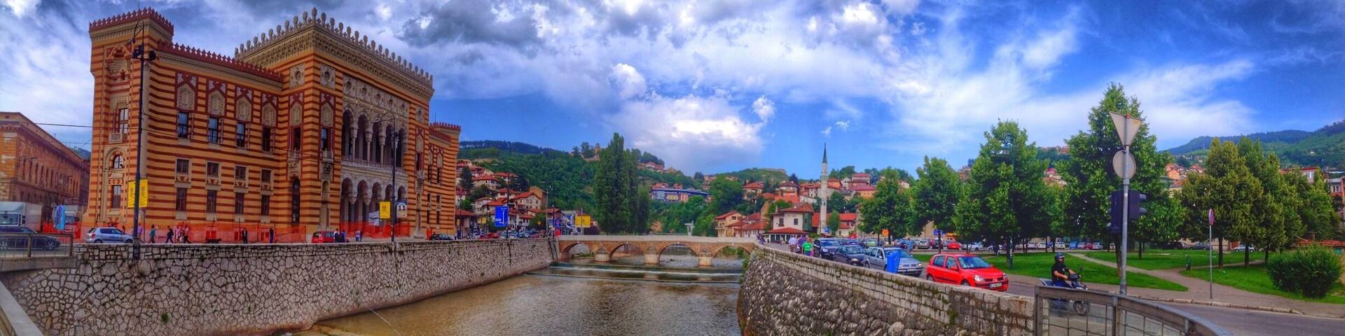Vijećnica is located in the city of Sarajevo. It was designed in 1891 by the Czech architect Karel Pařík, but criticisms by the minister, Baron Benjamin Kallay, caused him to stop working on the project. It was initially the largest and most representative building of the Austro-Hungarian period in Sarajevo and served as the city hall. The building was reopened on the May 9, 2014.