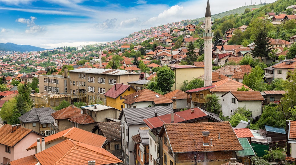 Panoramic aerial view of Sarajevo in a beautiful summer day, Bosnia and Herzegovina, Shutterstock ID 535891771, Purchase Order: -