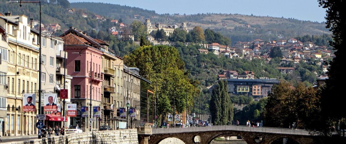 This is the Latin Bridge, the site of the assassination of Archduke Franz Ferdinand of Austria in 1914 which triggered the start of World War I.
We took a free walking tour of downtown Sarajevo that included quite a bit of historical and cultural history of the city. I would highly recommend it if you get the chance.