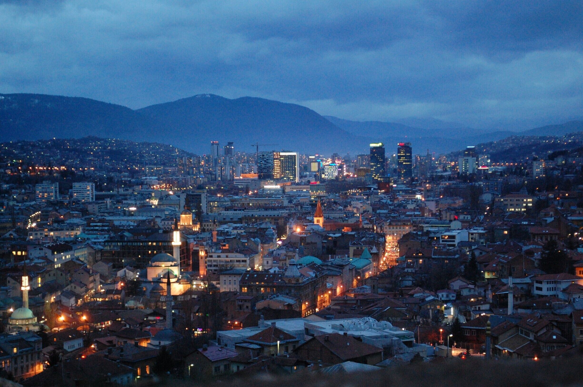 View of Sarajevo from one of the small hills next to the Miljacka River.