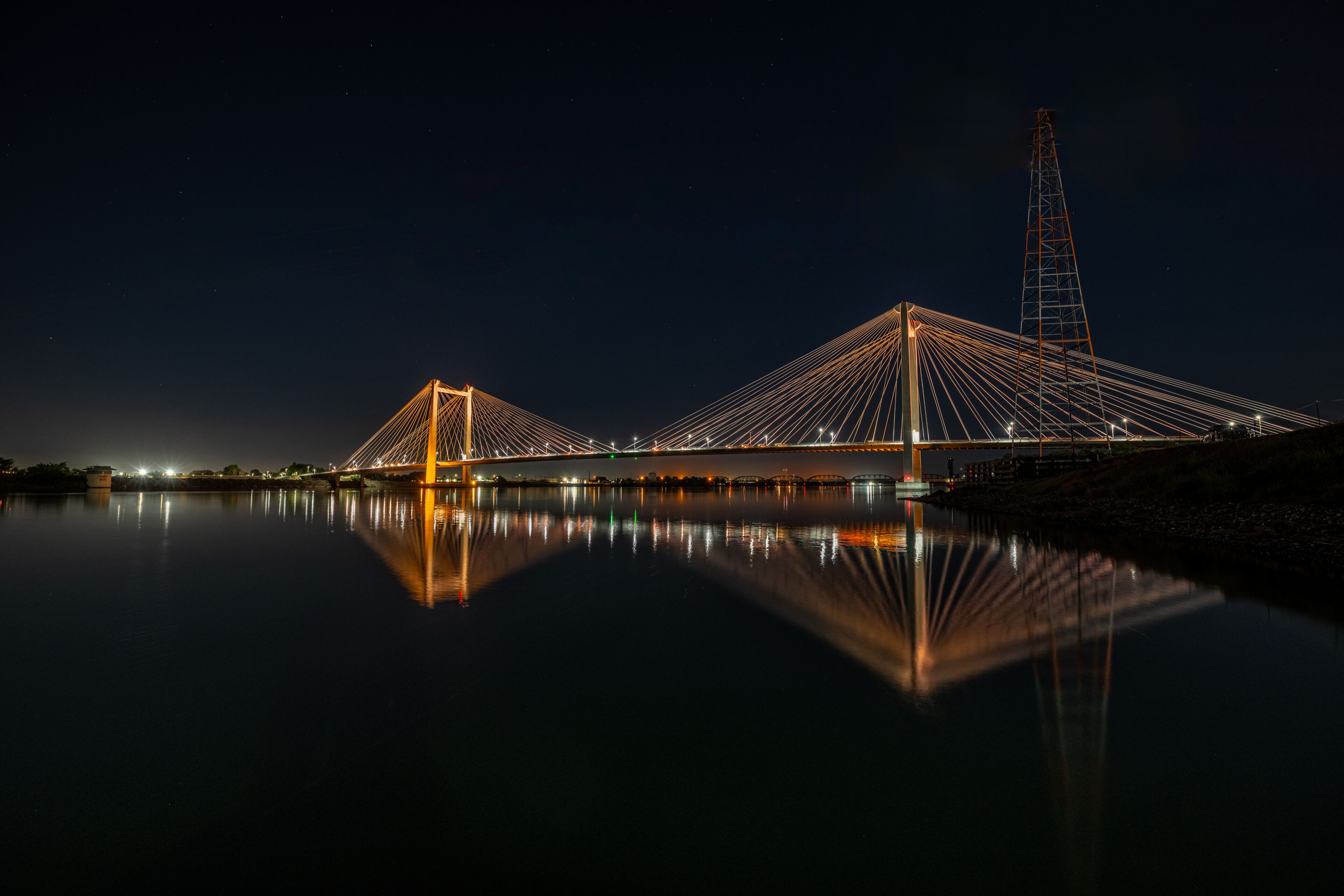 Ed Hendler Bridge in Kennewick crossing the Columbia River, WA