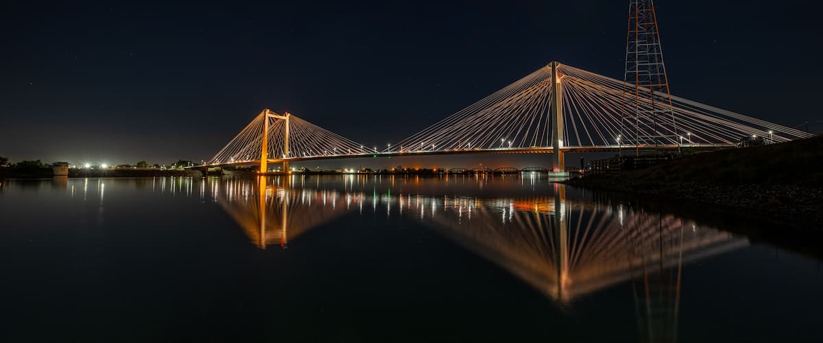 Ed Hendler Bridge in Kennewick crossing the Columbia River, WA
