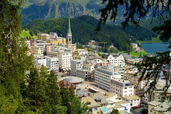 St. Moritz which includes landscape views and a small town or village