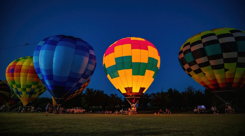 Night view of the Firelake Fireflight Balloon Festival event