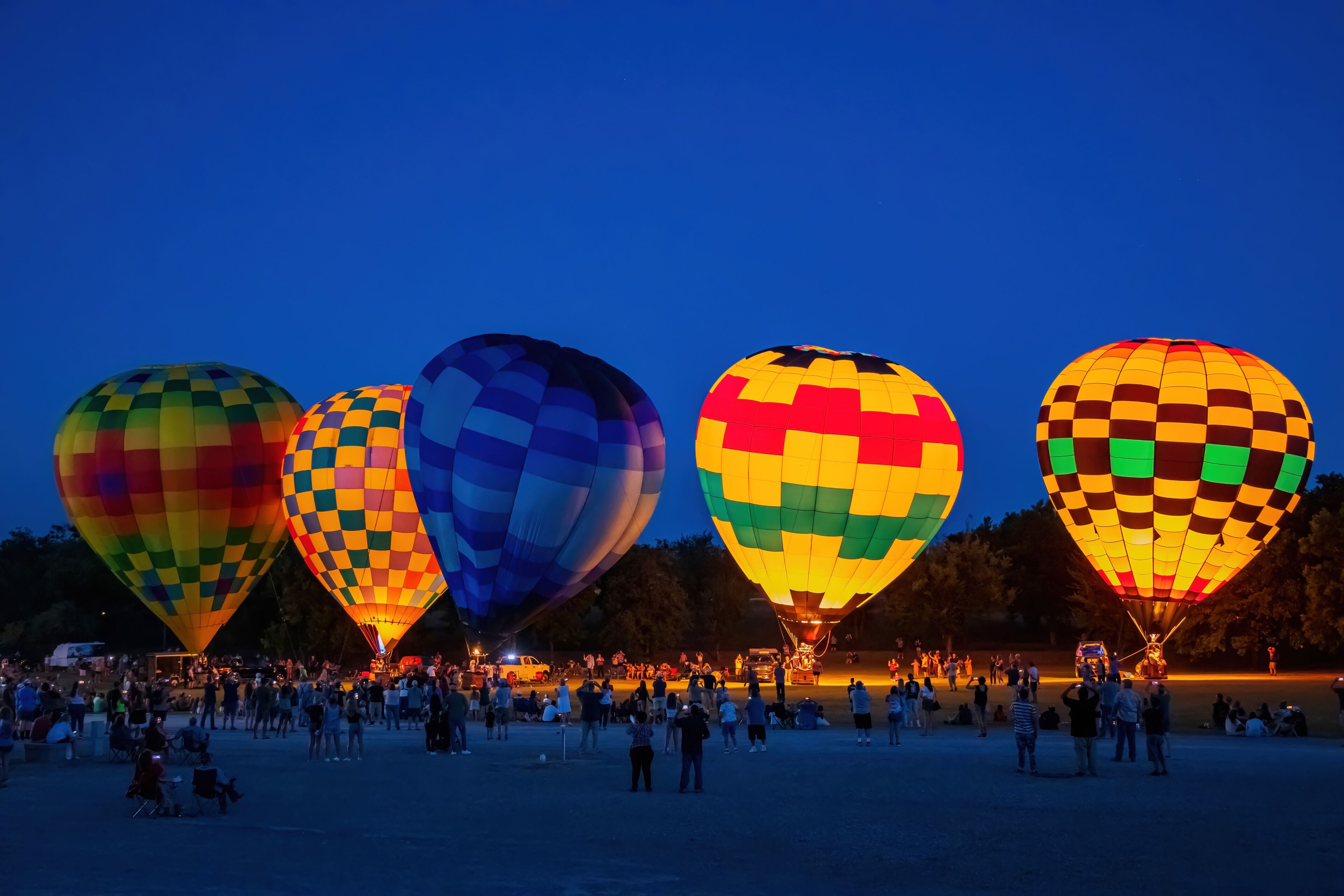 Night view of the Firelake Fireflight Balloon Festival event