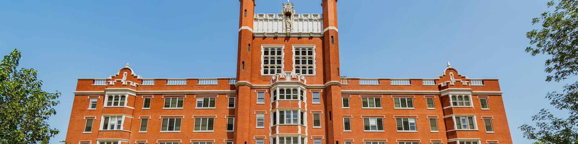 Sunny view of the Saint Gregory's Abbey of Oklahoma Baptist University