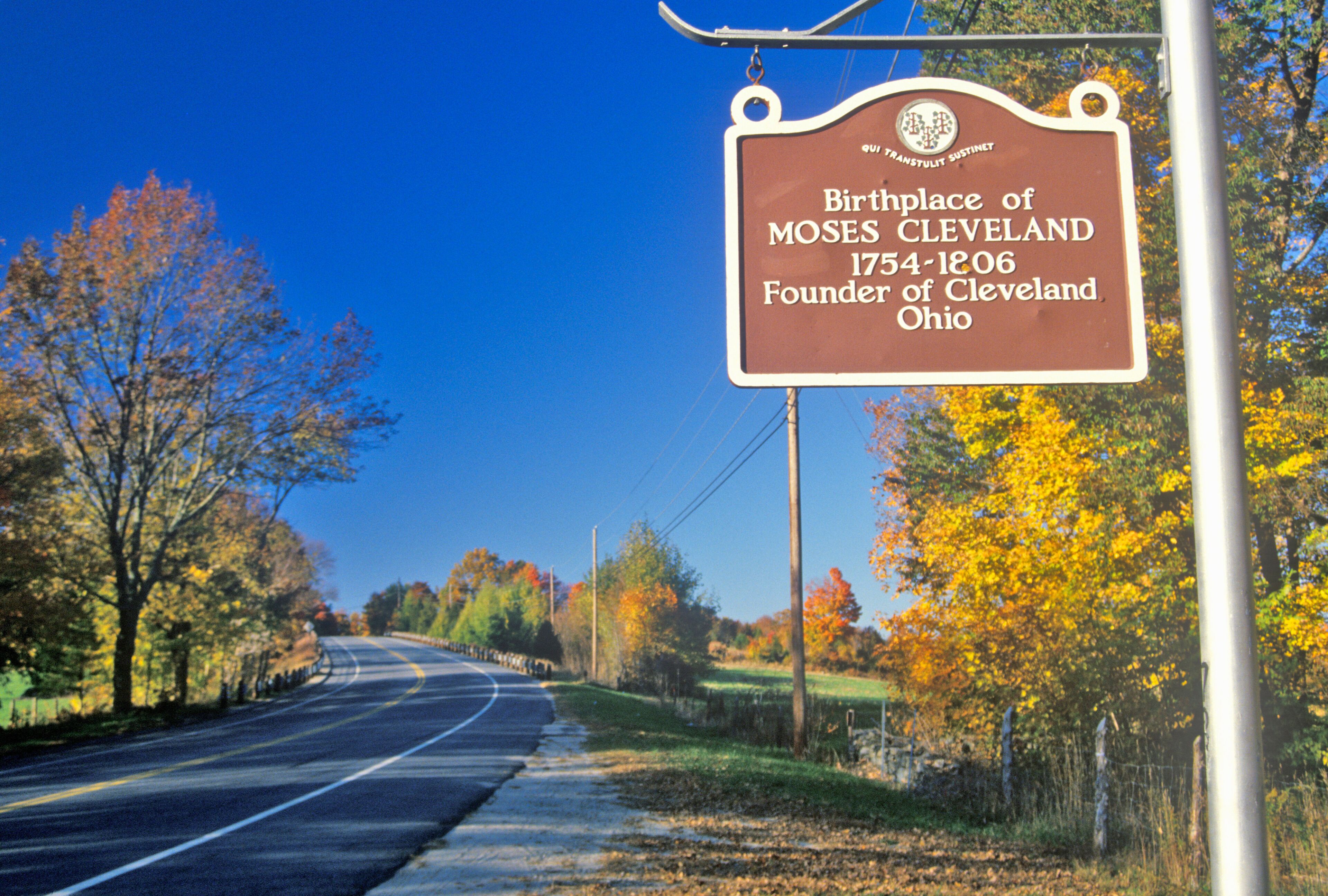 Birthplace of Moses Cleveland along scenic Route 109 north of Canterbury, Connecticut