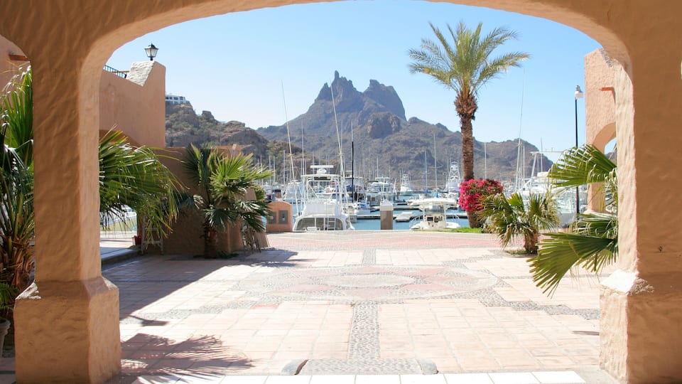 Entrance to luxurious Yacht Club, San Carlos, Mexico