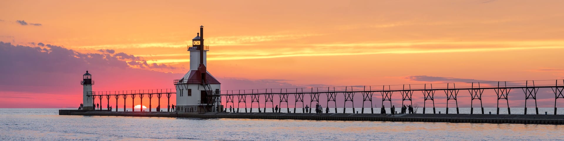 St. Joseph Lighthouses Sunset Panorama