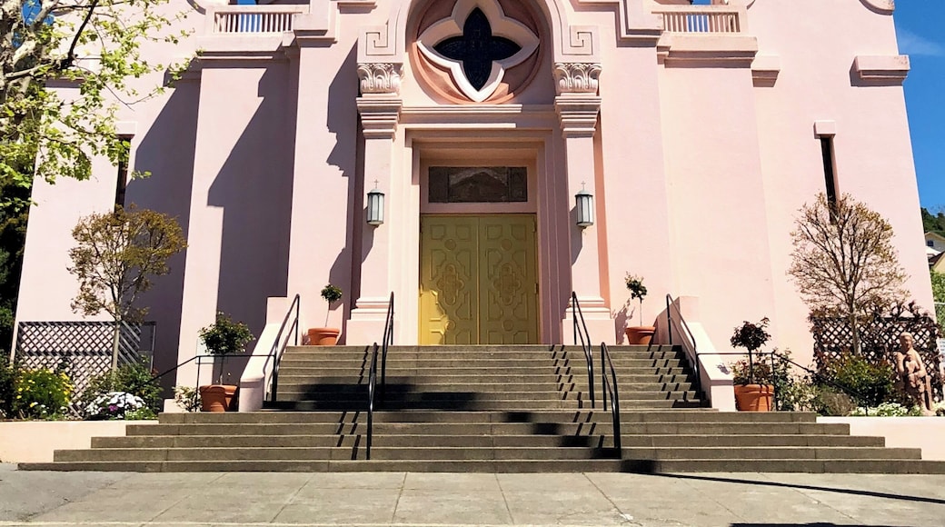 The original mission was built here in 1817. Its original function was as a ‘sub’ mission for the church in San Francisco to assist in treating sick parishioners. It gained full mission status in 1822. Abandoned in 1847 with all its buildings being sold off or destroyed. A new church was built on the grounds in 1861. This chapel dates to 1949 and is a reconstruction of the building from 1817.