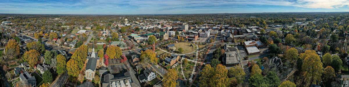 Top down view of Salisbury in North Carolina