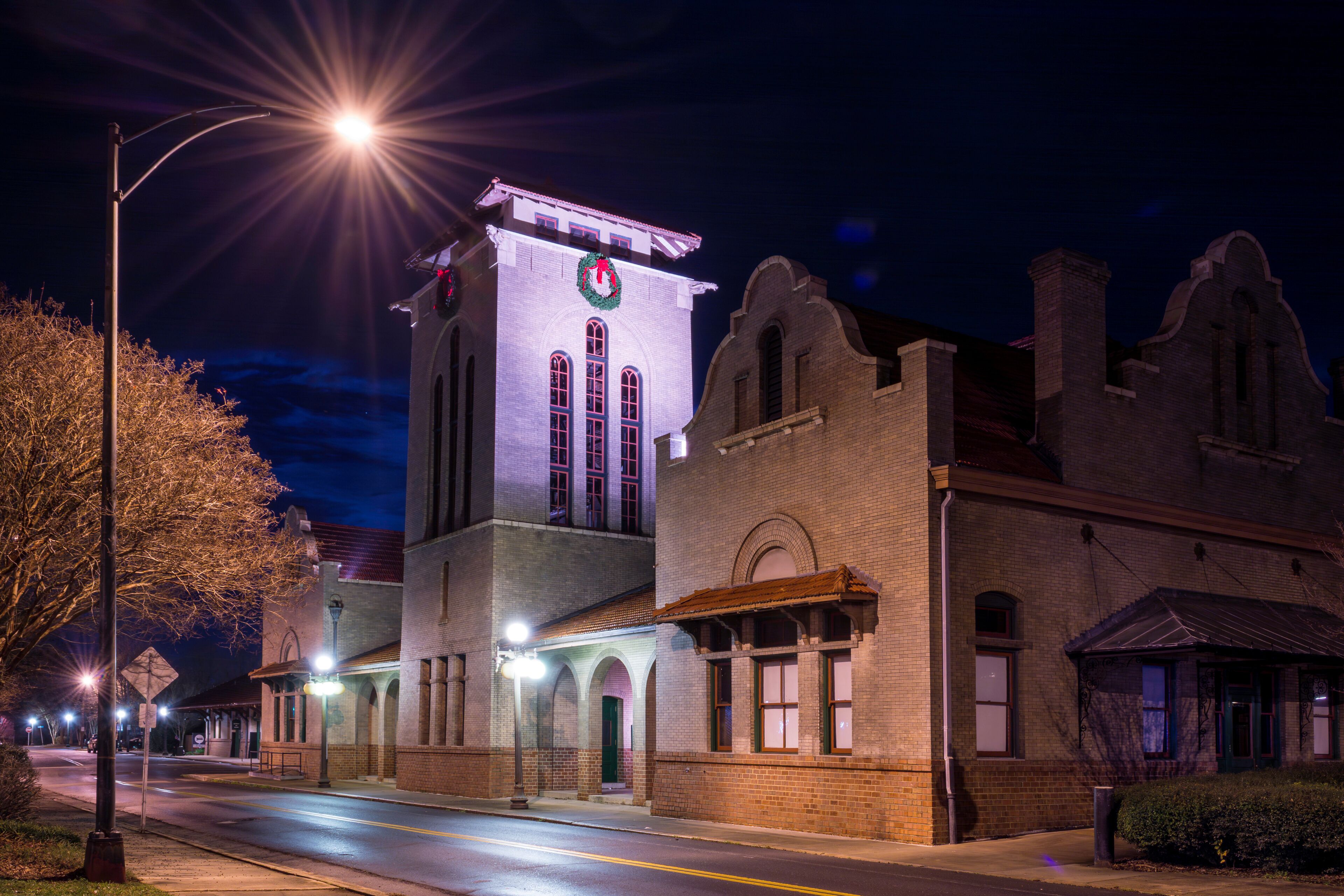 Railroad Depot in Salisbury, North Carolina, was built in 1907, Spanish mission- heyday of rail travel.