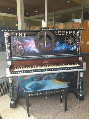 Downtown Salisbury has several painted pianos set up for people to enjoy and play.
