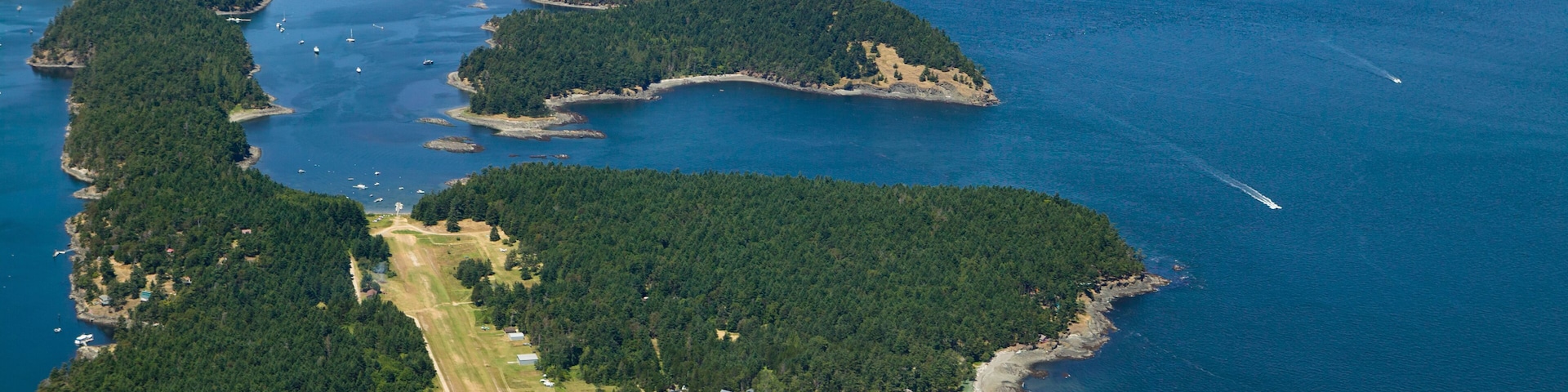 Stock Aerial Photo of Stuart Island San Juan Islands Washington USA