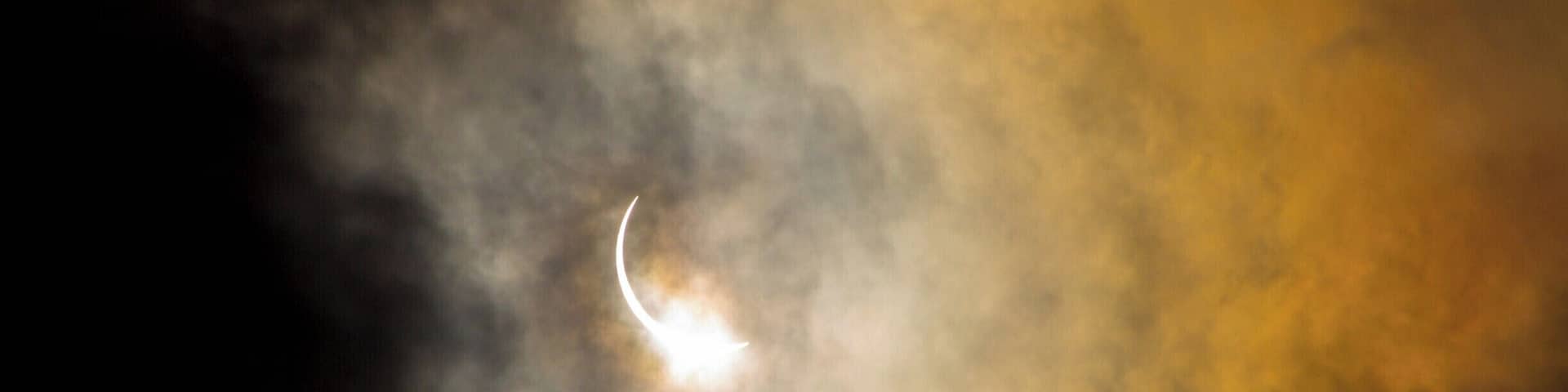 A cloudy 2017's eclipse view in the path of totality.