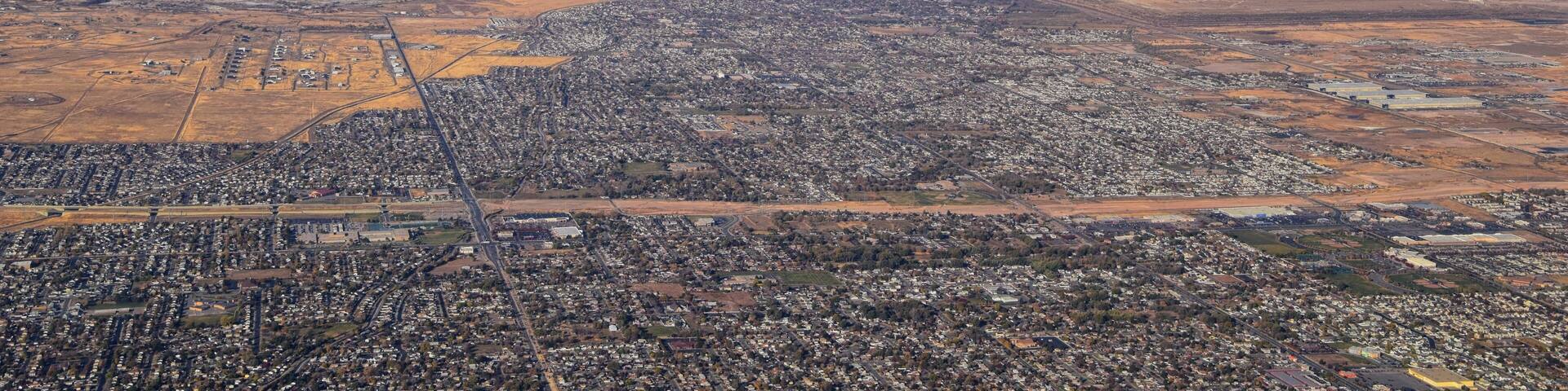 Rocky Mountains, Oquirrh range aerial views, Wasatch Front Rock from airplane. South Jordan, West Valley, Magna and Herriman, by the Great Salt Lake Utah. United States of America. USA.