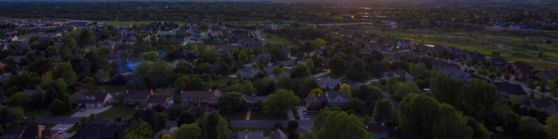 A beautiful sunset over the west mountains of Utah Valley, Utah.