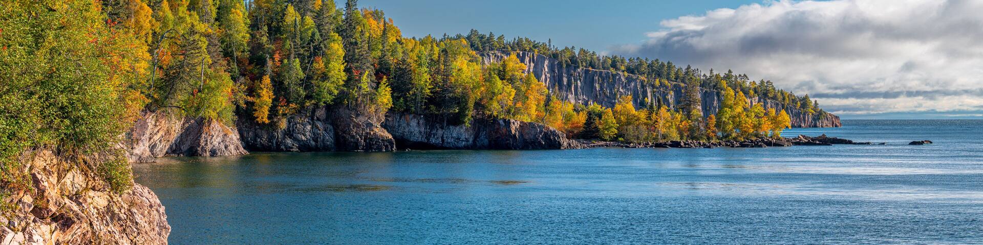 The Brilliant Fall Colors of Minnesota's North Shore of Lake Superior in a Panoramic View