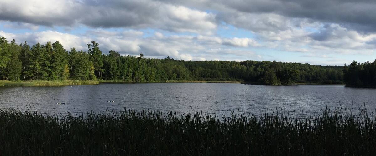 The lake at Pattison State Park. Beautiful to sit by in the late afternoon. Nice CCC buildings to check out too. You can walk to both big and little manitou falls from the lake on beautiful hiking trails.