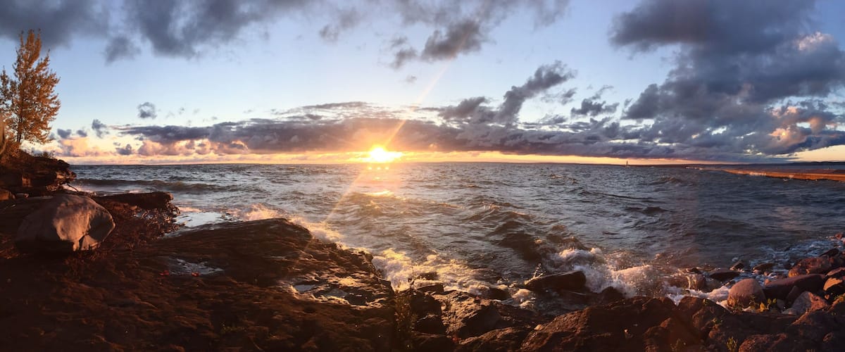 Sunrise on lake Superior