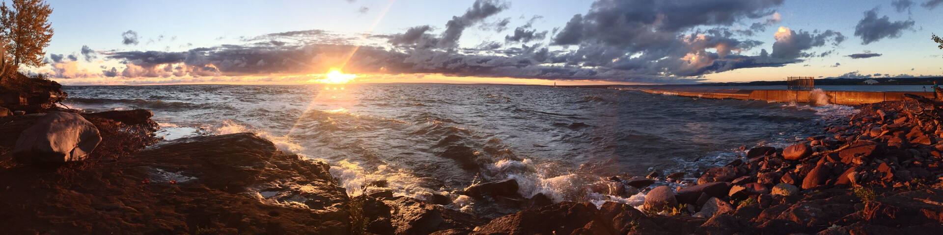 Sunrise on lake Superior