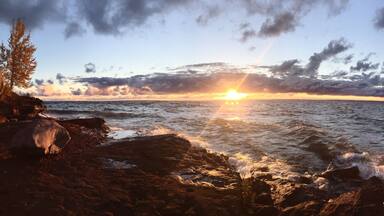 Sunrise on lake Superior