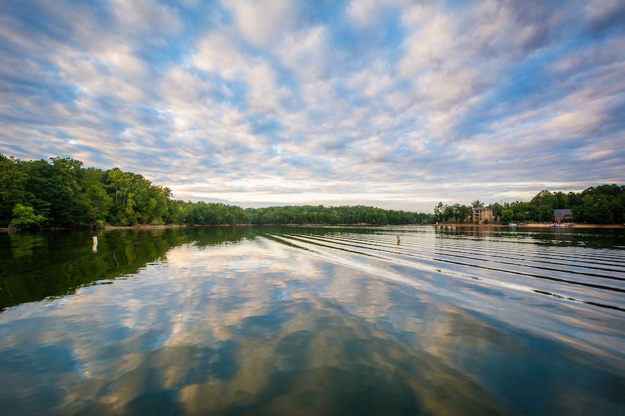 Lake Norman at sunset, at Lake Norman State Park, North Carolina