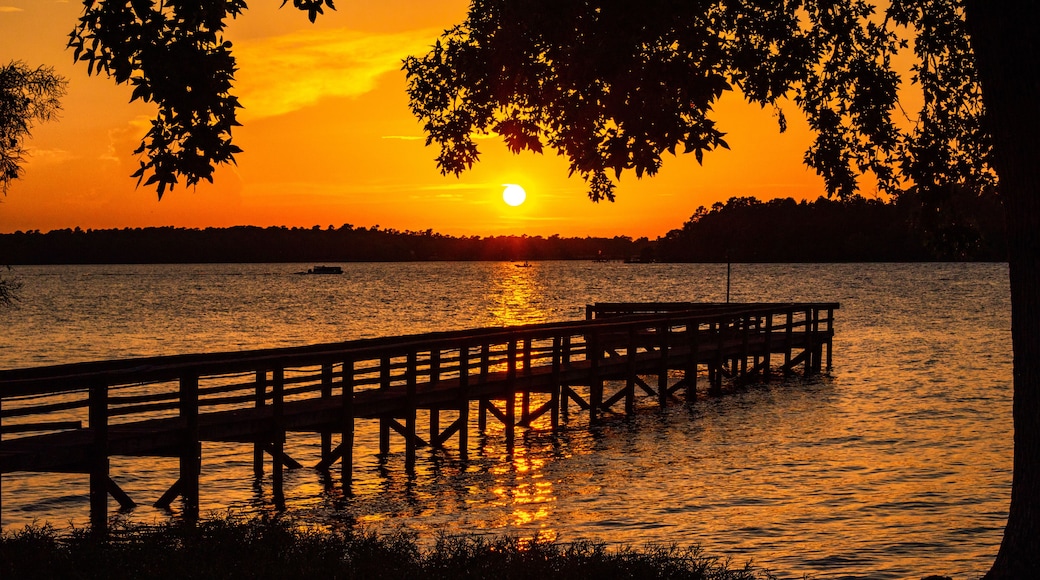 Orange sunset over water