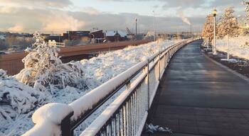 Pretty sunrise colors after last night's snow! Last snowfall of the year?? I sure hope so! 😊