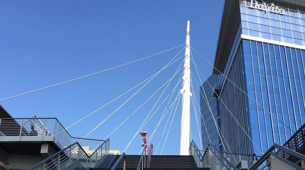 Walk up this spectacular bridge, gaining a better and better view of the city with every step.