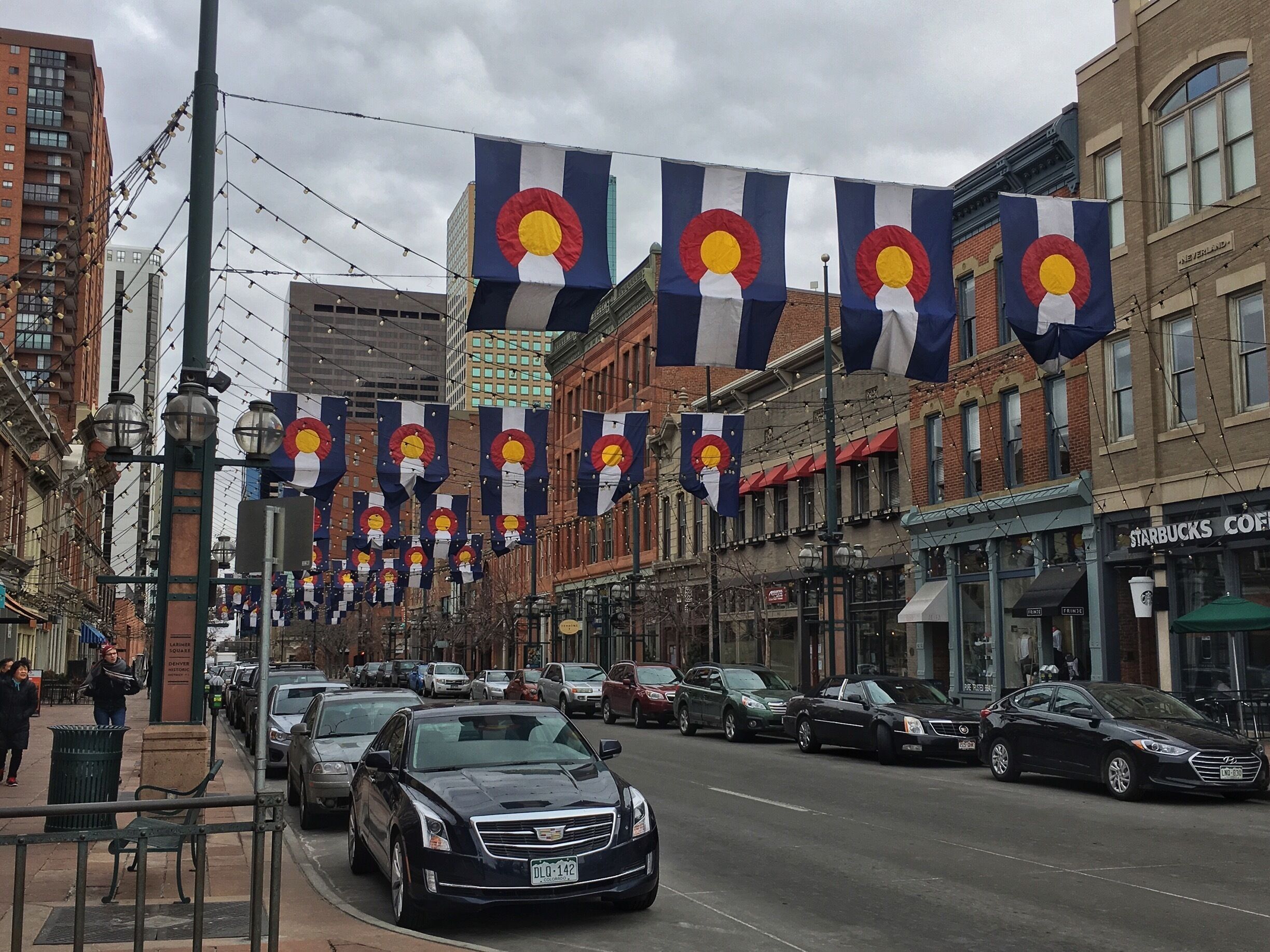 Strolling along downtown Denver. 