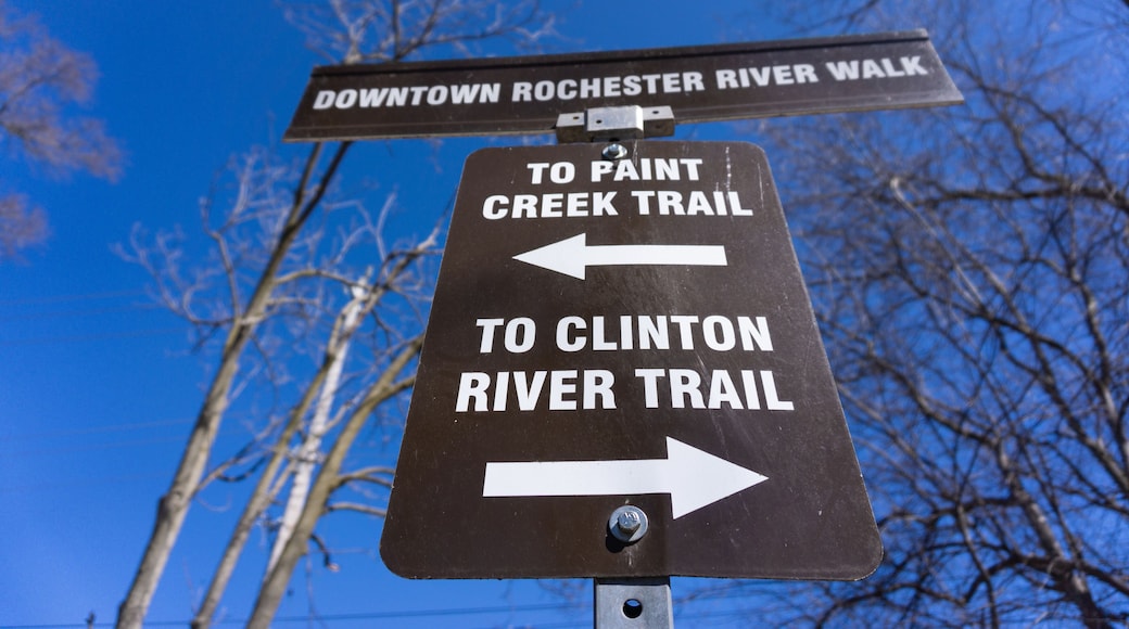 Paint creek trail and clinton river trail in downtown Rochester, MI