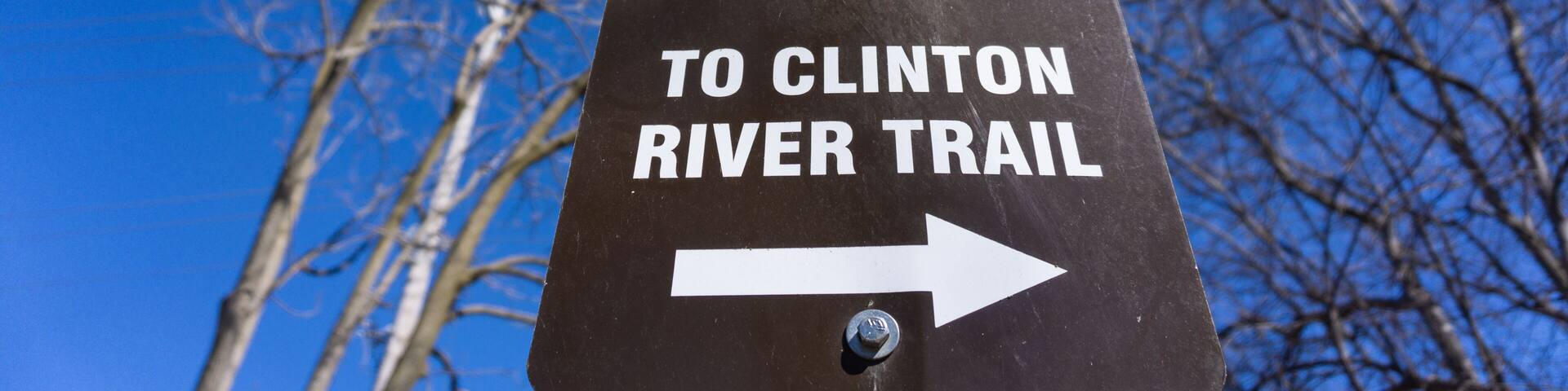 Paint creek trail and clinton river trail in downtown Rochester, MI