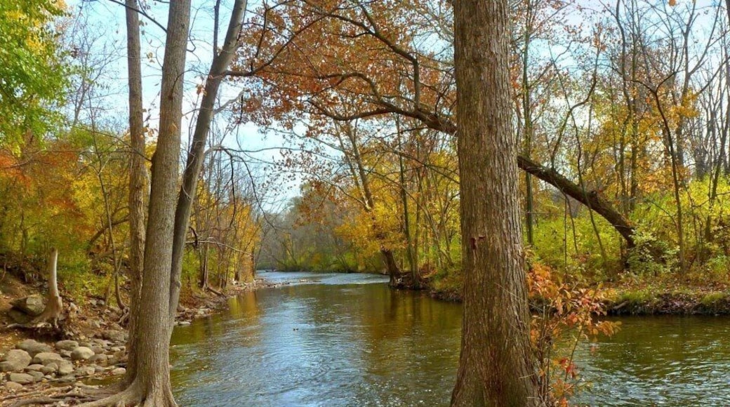 Fall time down by the river at Yates Cider Mill.