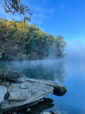 Fog on a Lake in Parkville, Missouri