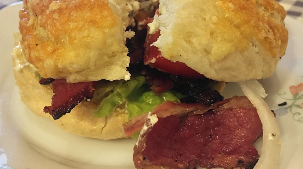 Comfort food - a toasty warm bagel made with homemade beef bacon and cheese by Kray’s Foods @ their one-month-pop-up outlet in a quiet nook in Kampung Kubu Gajah, Sungai Buloh. More at mariadasstheworld.com