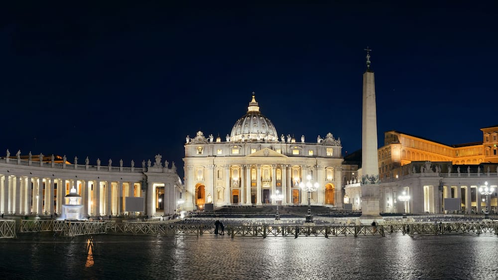 St Peters Basilica at night panorama