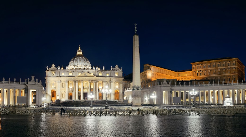 St Peters Basilica at night panorama