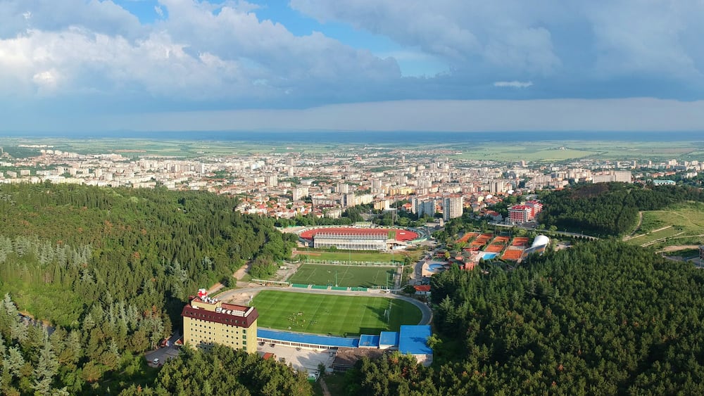 Stara Zagora Bulgaria aerial panorama view