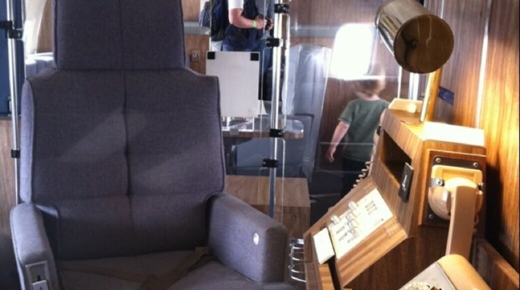 The president's communication chair aboard the first Air Force One. This modified 707-120 was built in 1959 and served Eisenhower, Kennedy, Johnson and Nixon.
