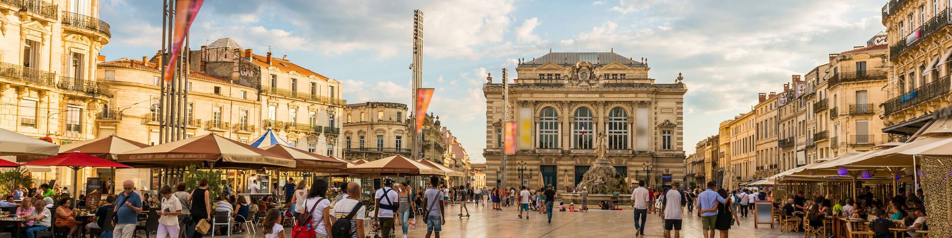Place de la Comédie à Montpellier, Hérault, Languedoc en Occitanie, France
